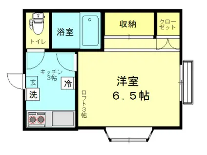 サンパレス泉(1K/2階)の間取り写真