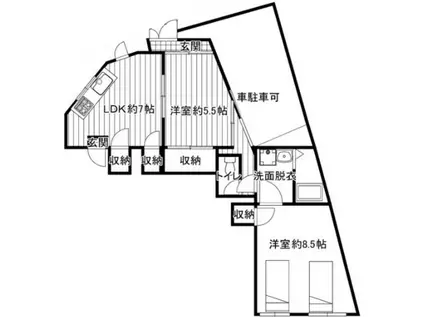 竹中マンション(2LDK/1階)の間取り写真