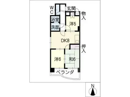 FULL HOUSE235(3DK/4階)の間取り写真