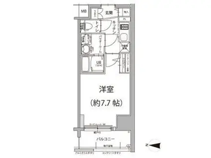エスリード大須アヴェニュー(1K/11階)の間取り写真