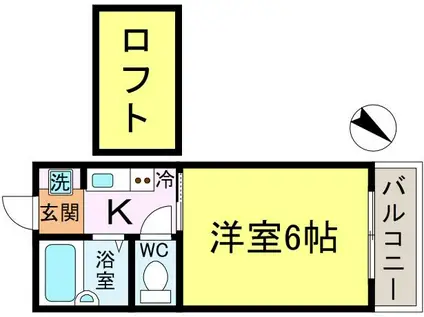 アイボリーコースト(1K/2階)の間取り写真