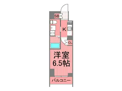 ハーモニーレジデンス横浜みなとみらいツー(1K/11階)の間取り写真