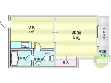 マツヤマンション(1DK/1階)の間取り写真