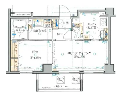 クリオ志村ラ・モード(1LDK/3階)の間取り写真