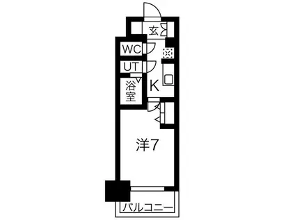 メイクスWアート丸の内(1K/4階)の間取り写真