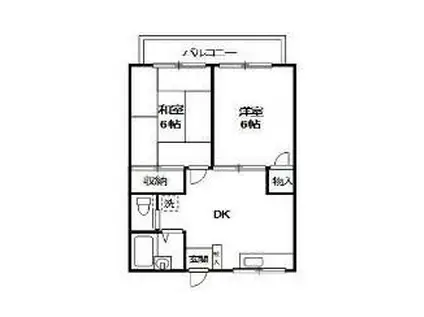 モリハイツ(2DK/2階)の間取り写真