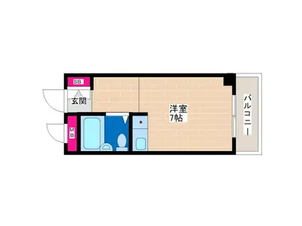 大昭マンション(ワンルーム/4階)の間取り写真