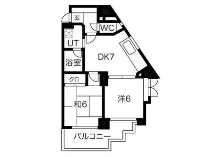 レインボー笠寺(2DK/7階)の間取り写真