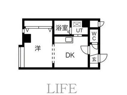 エクセレントハウス豊平37(1DK/10階)の間取り写真