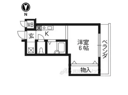 プランドール(1K/2階)の間取り写真