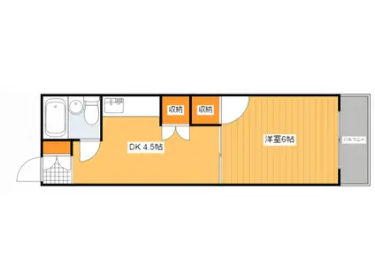 Nビル(1DK/4階)の間取り写真