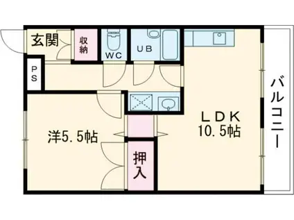 コーポラスF3(1LDK/3階)の間取り写真