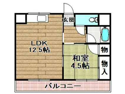 フラットピア88(1LDK/2階)の間取り写真