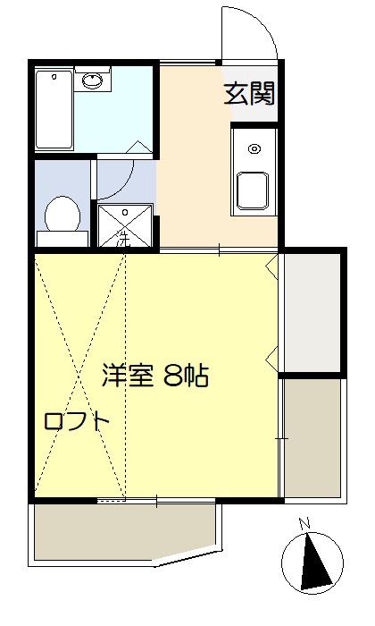 ベノーネ土呂(1K/2階)の間取り写真