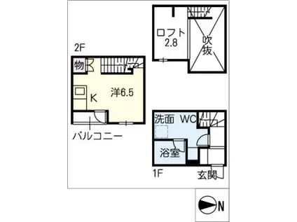 QUATRE PORTES(1K/1階)の間取り写真