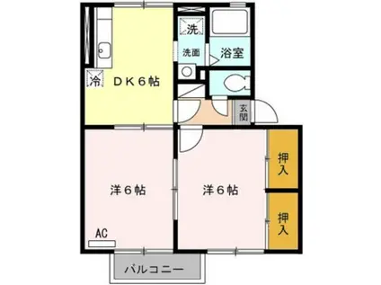 ファミール小春の里(2DK/2階)の間取り写真
