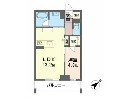 CLASSEUM連坊III(1LDK/3階)の間取り写真