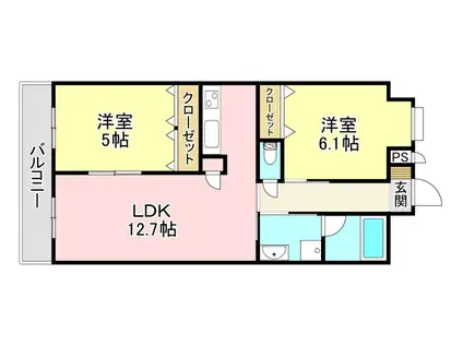 リード大手町(2LDK/11階)の間取り写真