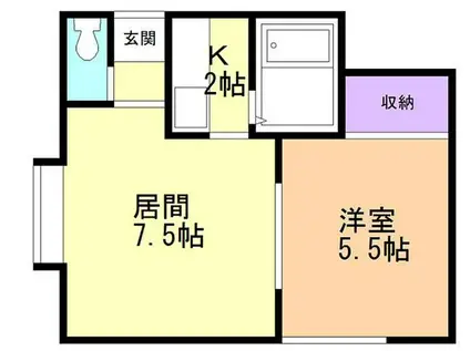 プリマベーラ北郷I(1LDK/2階)の間取り写真