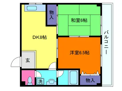 クレアール本山(2DK/4階)の間取り写真