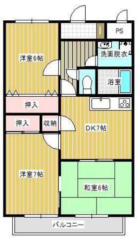 サンセール今津(3DK/2階)の間取り写真