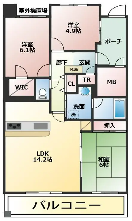 フォレストコート 4階階 間取り