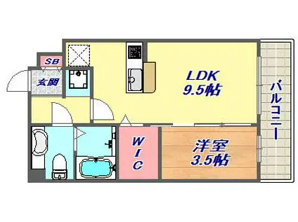 憩ハイツ(1LDK/1階)の間取り写真