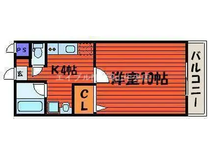 サニーコスモII(1DK/1階)の間取り写真