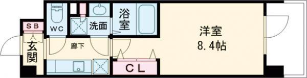 ARTIZA姫路(1K/12階)の間取り写真