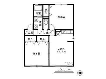 セジュールKM(2LDK/1階)の間取り写真