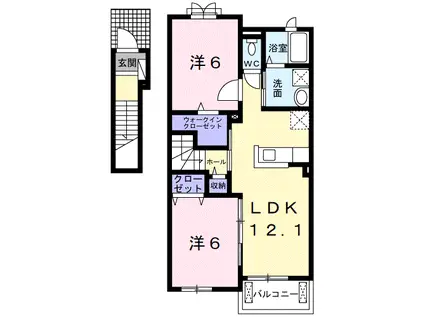 ベラ ヴィスタ(2LDK/2階)の間取り写真