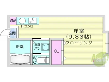 ホワイトメゾン山久(ワンルーム/3階)の間取り写真