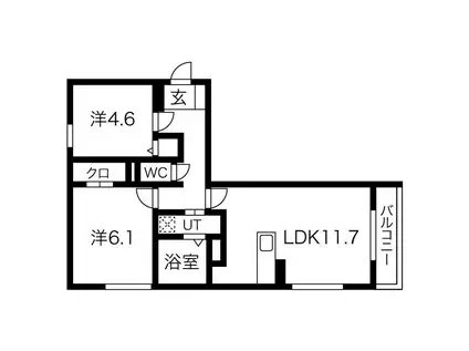 GRACE ARK(2LDK/3階)の間取り写真