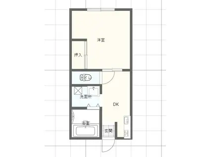 サンシティ野里(1DK/2階)の間取り写真