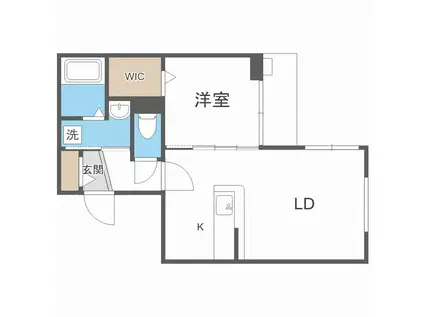 カレラ平岸(1LDK/4階)の間取り写真