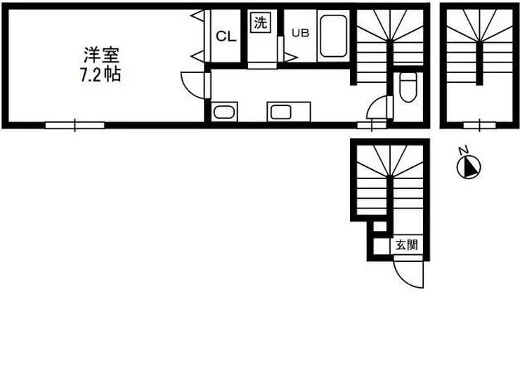 フラットイソ 3階階 間取り