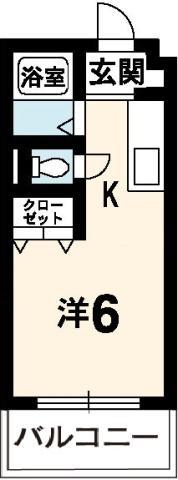 住吉レインボーハイツII(ワンルーム/1階)の間取り写真
