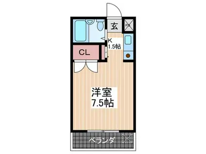 リーガルコート(1K/4階)の間取り写真