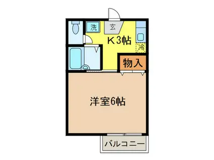 エミネンス花屋敷(1K/1階)の間取り写真