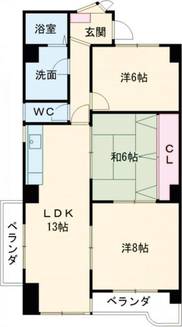 メゾン孝東(3LDK/4階)の間取り写真