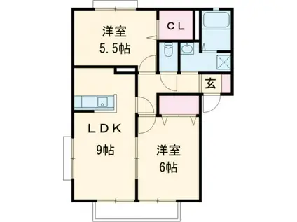 ファミーリェ I(2LDK/2階)の間取り写真