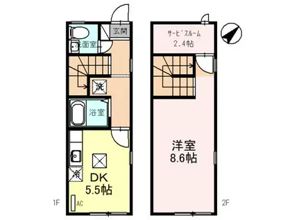 ミナミ大路ハイツA棟(1SDK/1階)の間取り写真