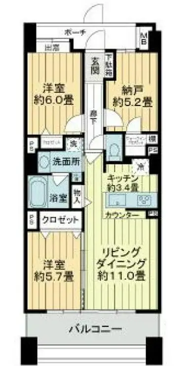 東京グランファースト 21階階 間取り