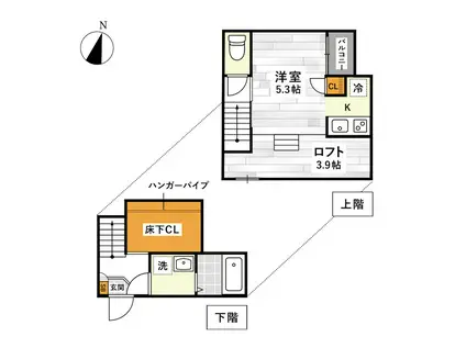 ADC新水前寺ミューナ(1SK/2階)の間取り写真