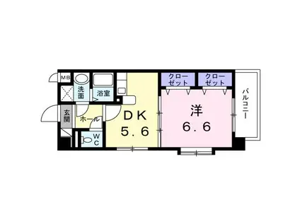 リバーハイツ石塚(1DK/1階)の間取り写真