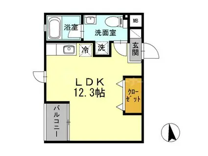 ROCA(ワンルーム/3階)の間取り写真