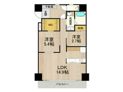 インプルーブ三宮イースト(2LDK/1階)の間取り写真