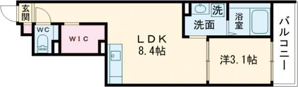 S-MOVE大阪鶴見(1LDK/2階)の間取り写真