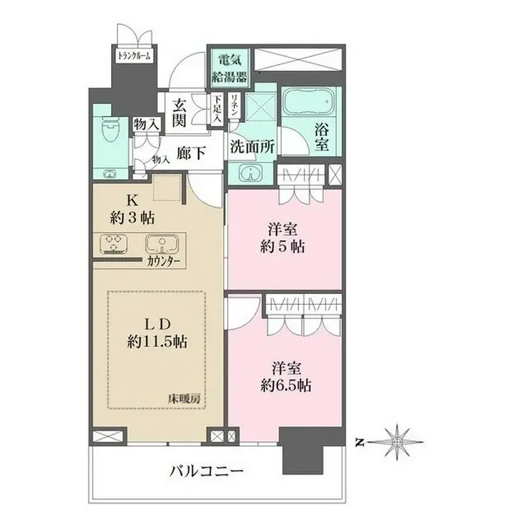 ザ・パークハウス晴海タワーズティアロレジデンス 23階階 間取り