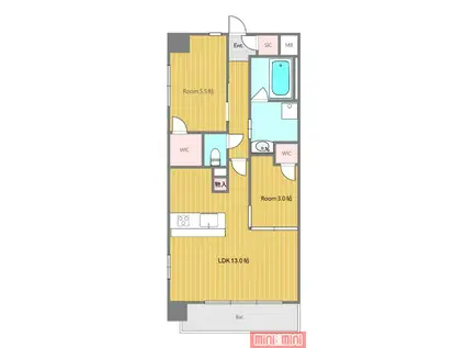 スプランディッド城東関目(2LDK/6階)の間取り写真